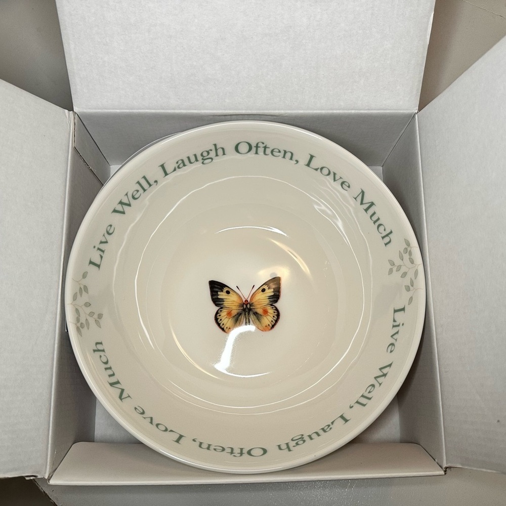🦋 NIB Lenox Butterfly Meadow Sentiment Serving Bowl 🥣 - Picture 6 of 6